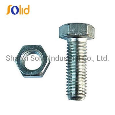 High Quality Zinc Plated Full Thread Carbon Steel Hex Bolt with Hex Nut