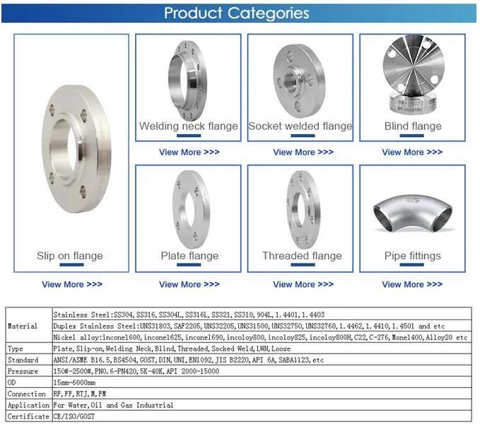 Forged Carbon Stainless Alloy Steel ASME B16.5 Sch40 Sch80 ASTM A105 Weld Neck Flange
