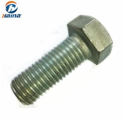 High Quality 8.8 Class Blue-White Zinc Plated Hex Bolt, Hex Threaded Bolt