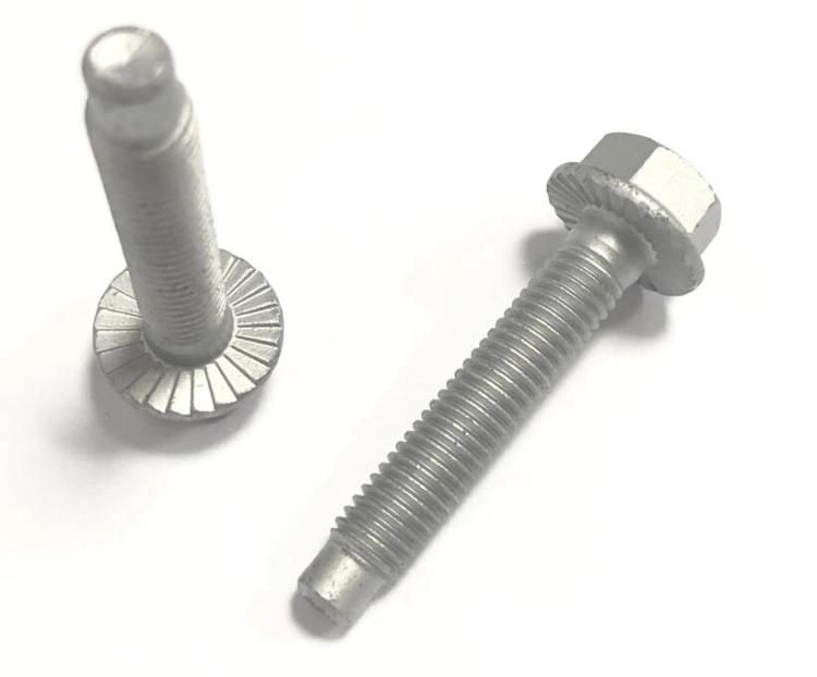 Hex Flange Head Bolt with Serration with Extended Point Class 8.8