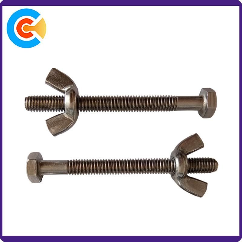 Steel M4 Wing Nut Hex Head Bolt