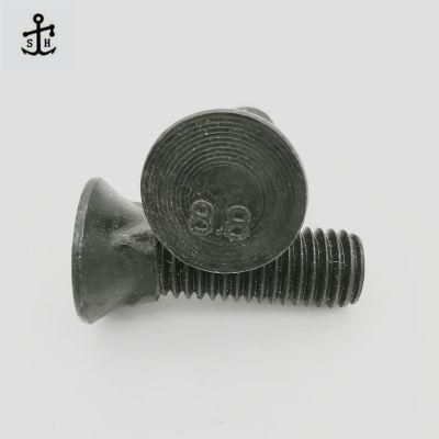 M3 DIN608 12mm Plain Surface Steel Flat Head Carriage Bolts Made in China