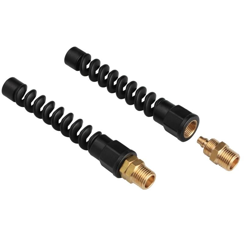 Pneumatic 10*6.5 Coiled Hose Mpt 1/4 Swivel Fittings with Strain Relief