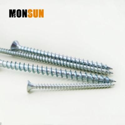 Double Countersunk Head Clear Zinc Plated Saw Thread/Threaded with Serrations Chipboard Screw