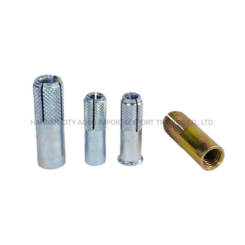 Galvanized Steel M12 Drop in Anchor in Yellow Zinc