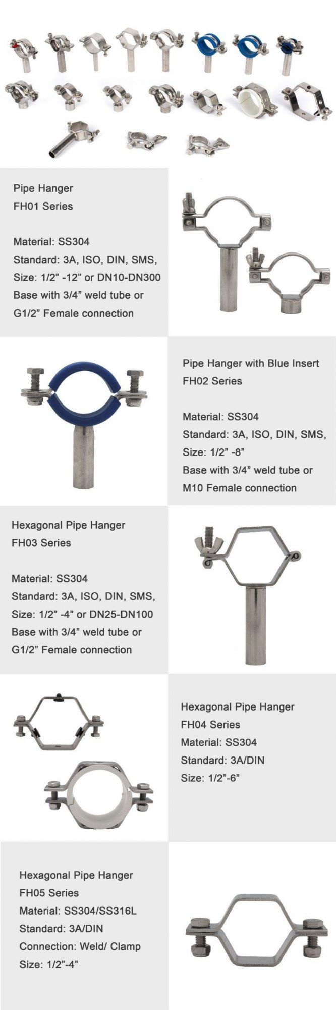 ISO Hexagon Tube Hanger/Holder/Support