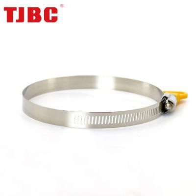 Stainless Steel Hose Clamp with Plastic Handle Key Adjustable Butterfly Hose Clamp for Water Drain Hose Garden Hose, Rubber Pipe, 33-57mm