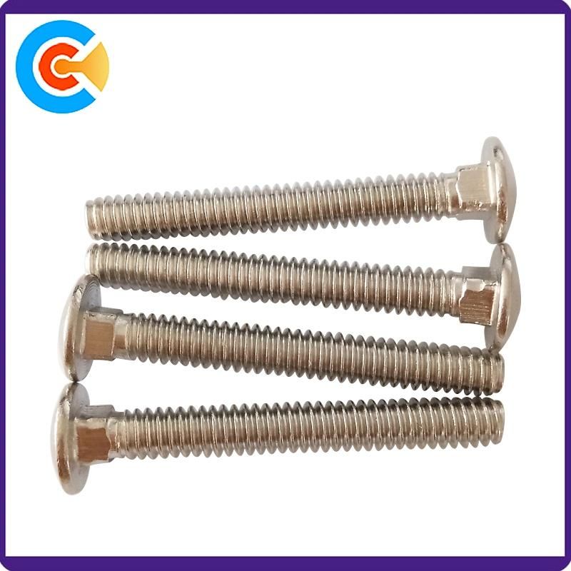 Carbon Steel M6 Zinc Plating Tound Head Carriage Screw