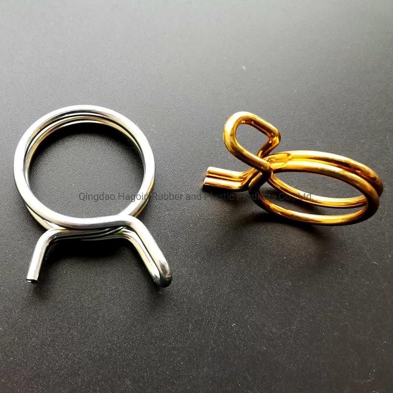 Stock ID 15mm Red Zinc Plated Double Wire Spring Type Tubing Clip Pipe Hose Clamp