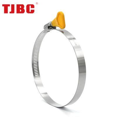Stainless Steel Hose Clamp with Plastic Handle Key Adjustable Butterfly Hose Clamp for Water Drain Hose Garden Hose, Rubber Pipe, 11-20mm