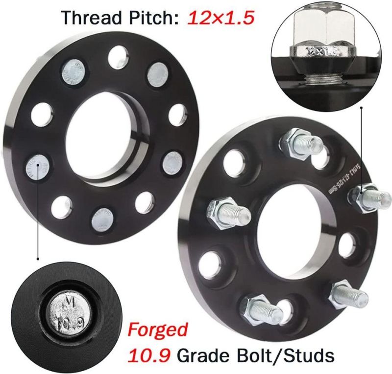 5X114.3 Wheel Spacers 15mm Thick with 67.1mm Hub Bore 12X1.5 Studs