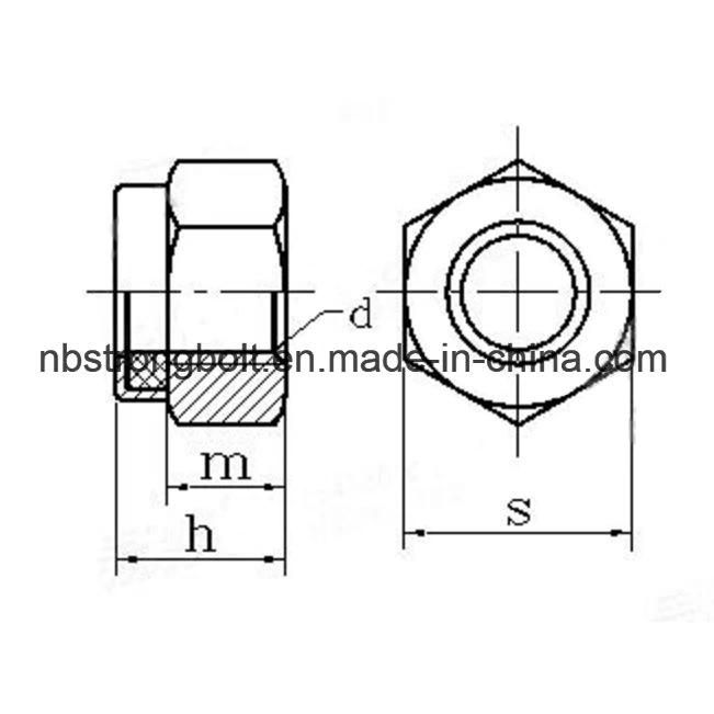 DIN985 Hex Nylon Lock Nut with Yzp