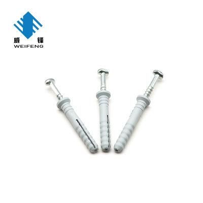 Customized PE Nylon Hammer plastic Drive Anchor with Nail Screw