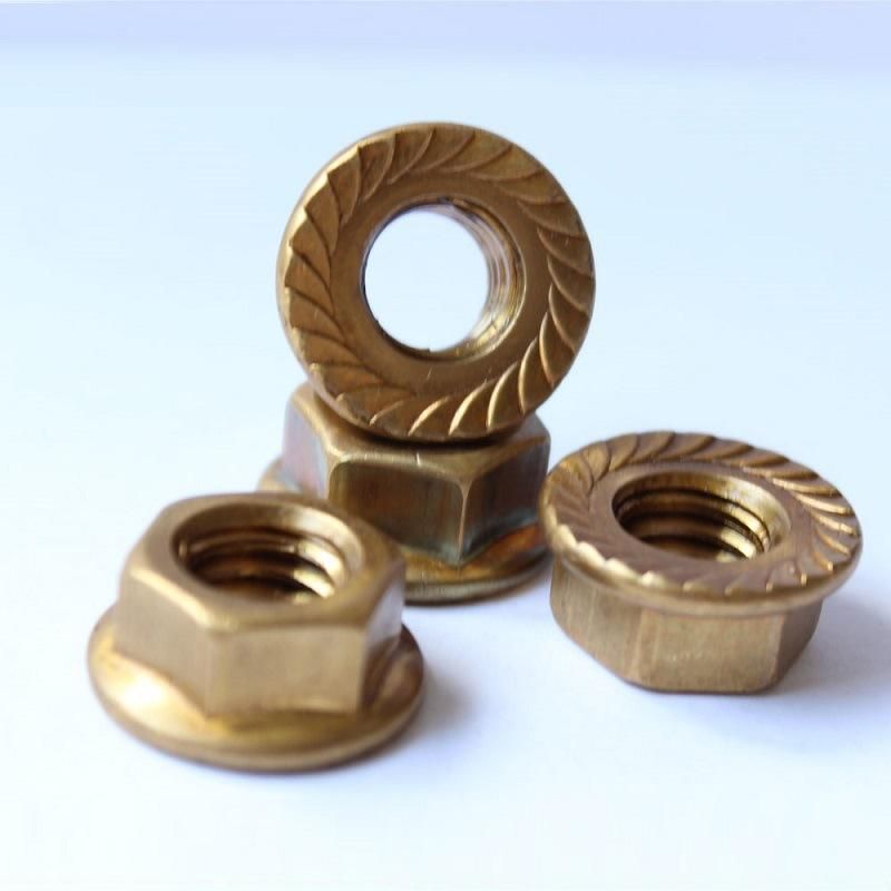Brass DIN 6923 Hexagon Nuts with Flange