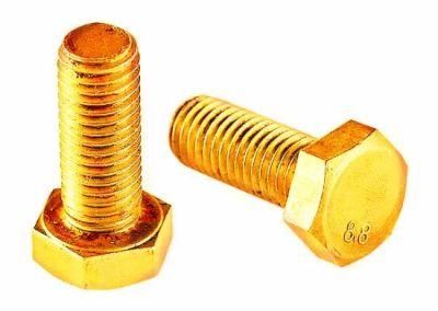 DIN933 Hex Head Yellow Zinc Platedbolts with Carbon Steel