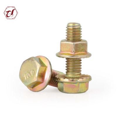 Grade 8.8 Color Zinc-Plated Hex Head Flange Bolt DIN6921
