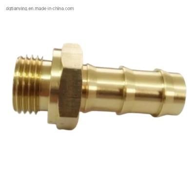 Brass Push Lock Fitting Nipple with Hose Barb