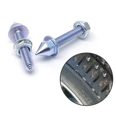 Winter Car off-Road Anti Skid Steel Screw Ice Stud Tyre Spike Tire Nail Anti-Slip Wheel Snow Screw with Flange Nut