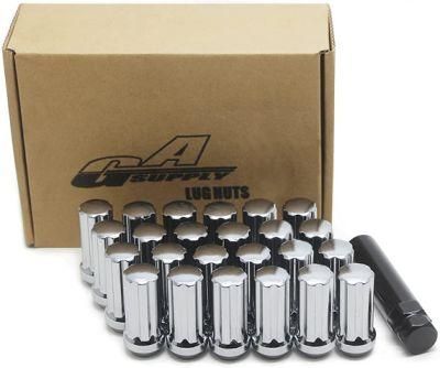 Chrome Acorn Spline 2&quot; Tall 3/4&quot; M14X2 Lug Nuts with 24PCS