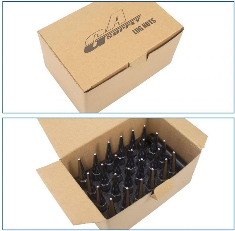 14X1.5 Chrome Spike Lug Nuts with 4.4" Tall 3/4′ ′ Hex and Set of 24+1 Key