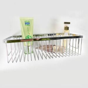 Chrome Layers Stainless Steel Bathroom Accessory Single Corner Shower Wire Basket