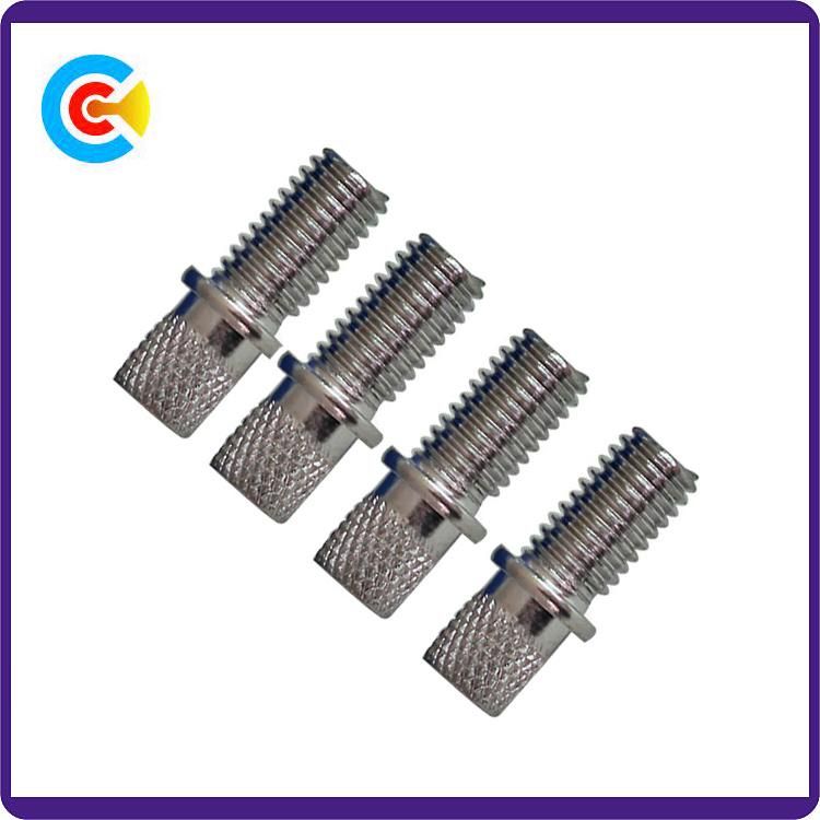Customizable Steel Steel Black Finish Knurled Thumb Screw with Washer