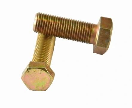 Yellow Zinc Plated Full Thread High Strength DIN933 Hex Bolt
