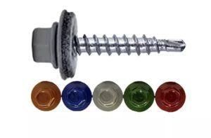 Hex Washer Head Self-Drilling Screw with EPDM Washer 5.5*19 Colored
