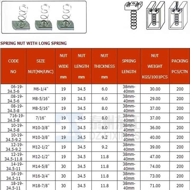 Stainless Steel Spring Nut (Channel Nut)