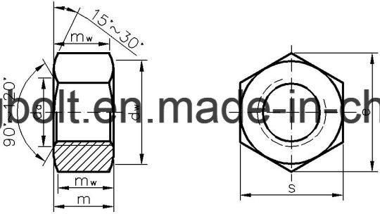 DIN439 Hexagon Thin Nut Class 8 with Zinc Plated Cr3+ M12