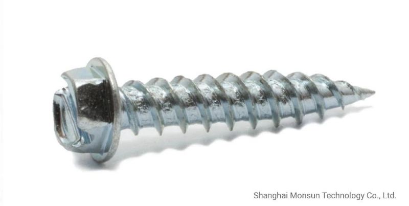 Slotted Hex Wsher Self Piercing Screw for Metal to Metal