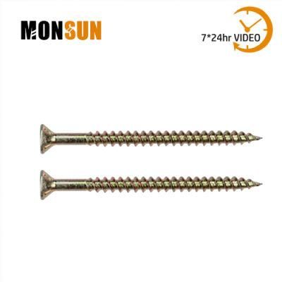 High Quality C1022 Yellow Zinc Coating Csk Head Floor Screw