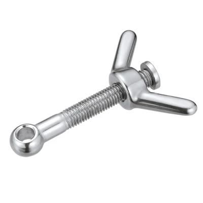 Butterfly Nut and Eye Screw Bolt Stainless Steel Eye Bolt with Wing Nut