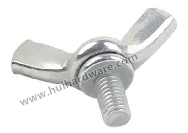 White Zinc Plated Cr3+ Carbon Steel / Stainless Steel Butterfly Wing Screw