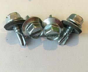 Slotted Hex Head Self Drilling Screw Zinc Plated with EPDM Washer