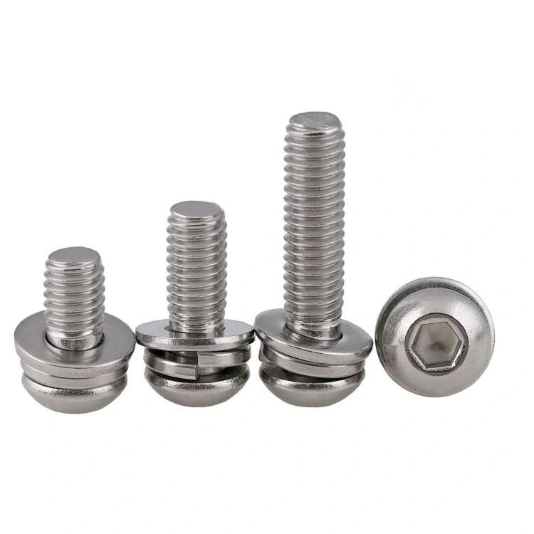 Color Hex Head Phillips Galvanized Screw Steel Phillips Recessed Sems Screw with Square Washer with Spring and Flat Washer Steel