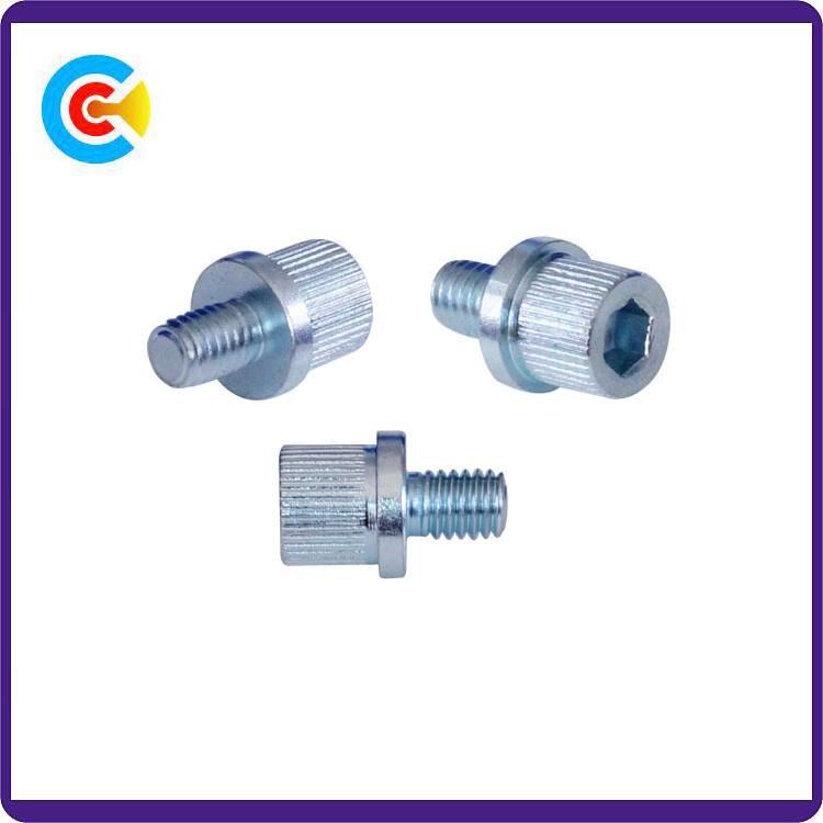Carbon Steel Galvanized Knurled Hex Socket Head Cap Screw with Washer