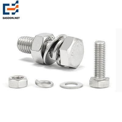 ANSI/ASME B18.2.1 A4-80 Hex Bolt M20 Stainless Steel 316L Hex Cap Bolt and Nut Zinc Electroplating Hex Bolt/Finished Hex Bolt