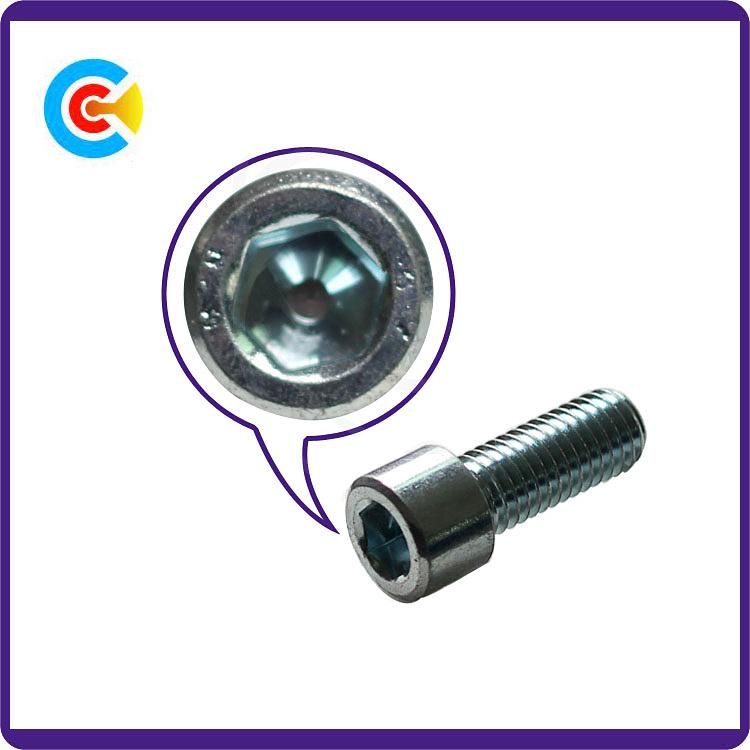 DIN/ANSI/BS/JIS Carbon-Steel/Stainless-Steel Cylindrical Head Hexagon Screw for Building/Car Railway