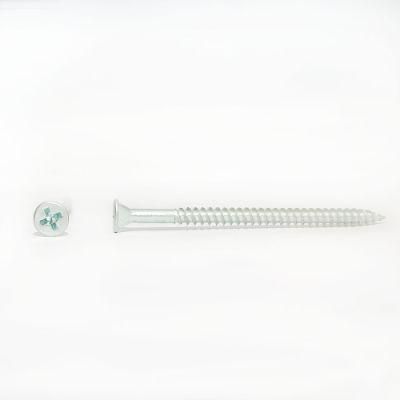 JIS Blue Zinc Plated Countersunk Head with Ribs Wafer Partial Thread Cross Recess Self Tapping Particleboard Screws