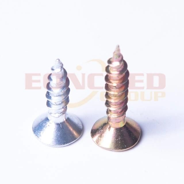 China Wholesale Self Tapping Chipboard Screw C1022 Yellow Zinc Plated Chipboard Screw