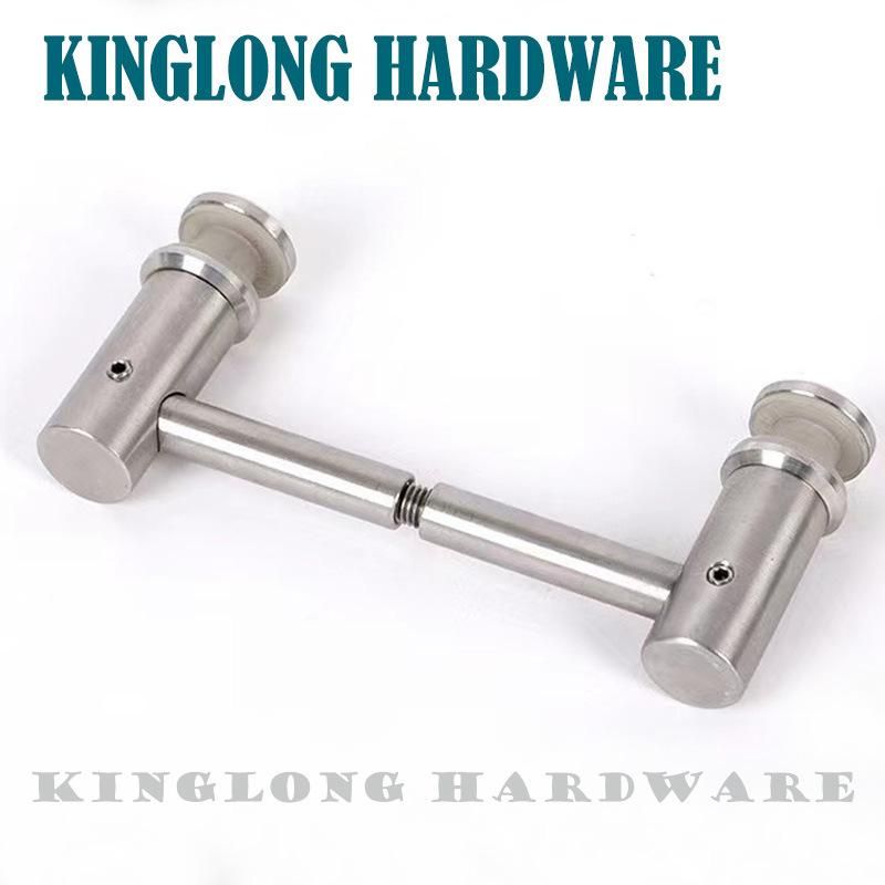 Stainless Steel Door Patch Fitting Handrail Metal Stud Partition Double Glass Standoff Connector