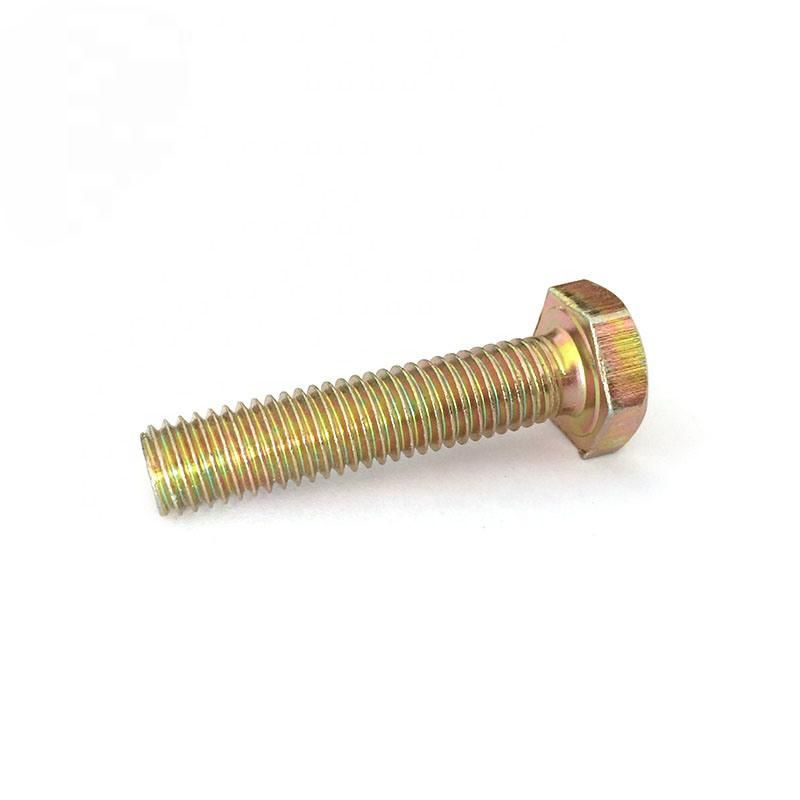 ASME B18.2.1 Hex Head Bolt Hex Cap Screw Full Thread Carbon Steel Yellow Zinc Plated Galvanized