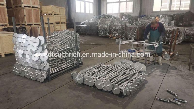 Custom Steel Fabrication Spiral Ground Anchor Earth Helix Screw Anchor