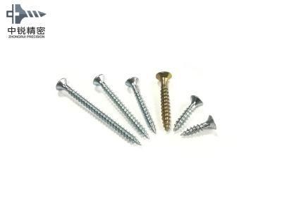 Pozidriv Flat Head Chipboard Screw Double Csk Flat Full Thread C1022 Harden White Zinc Plated 4X16mm Chipboard Screw