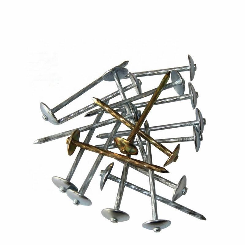 Zinc Plated Umbrella Roofing Nails with Rubber Washer