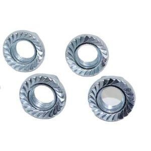 DIN6923/GB6177 M24 Yellow Plated, Blue White Zinc Palte, Hot Zinc Plate or Black Hex Flange Cap Serrated Lock Nut