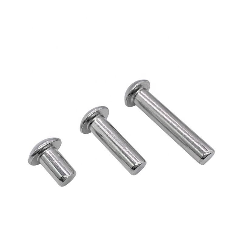 Stainless Steel Flat Head Solid Rivets Stainless Steel Round Head Knurled Shanks Solid Rivets Copper Rivet Nuts Steel Rivet Metal Rivets