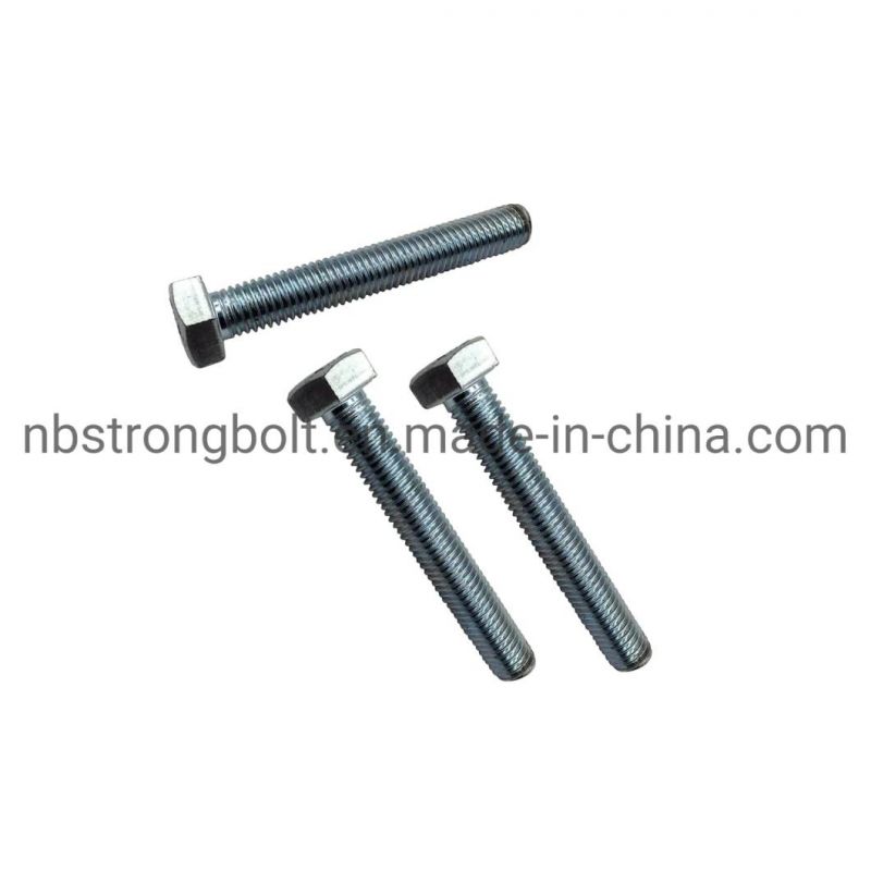 DIN933 Screw Hex Bolt Cl. 4.8 with White Zinc Plated Cr3+ M20X60