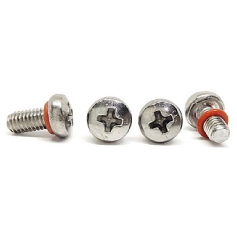 M3 M4 Stainless Steel Pan Round Phillips Waterproof Screw with O Ring